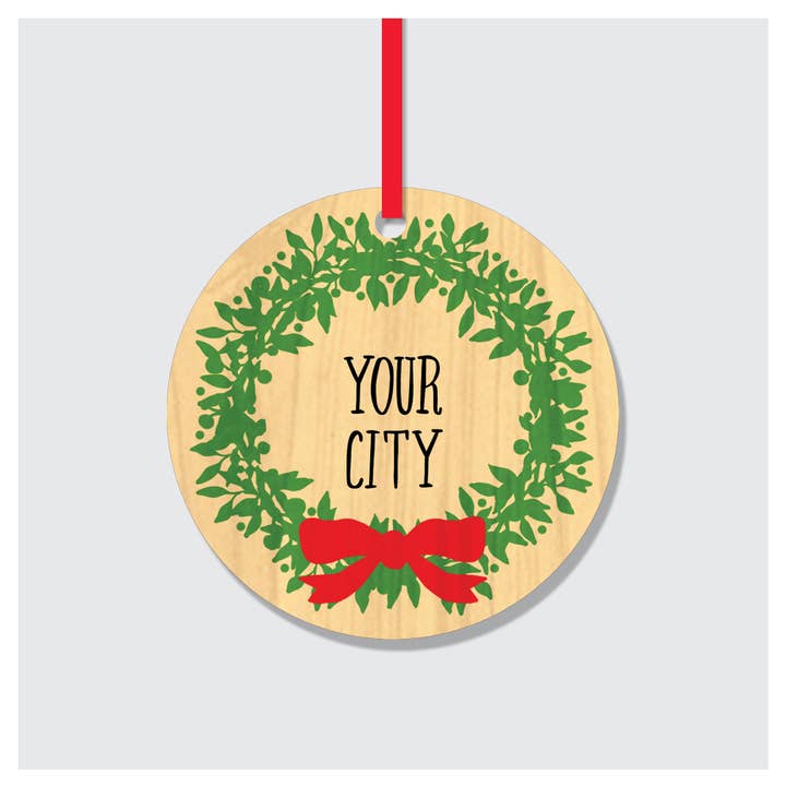 Rock Scissor Paper - Wholesale Ornament - Wreath Personalized City Wood Ornament, name drop