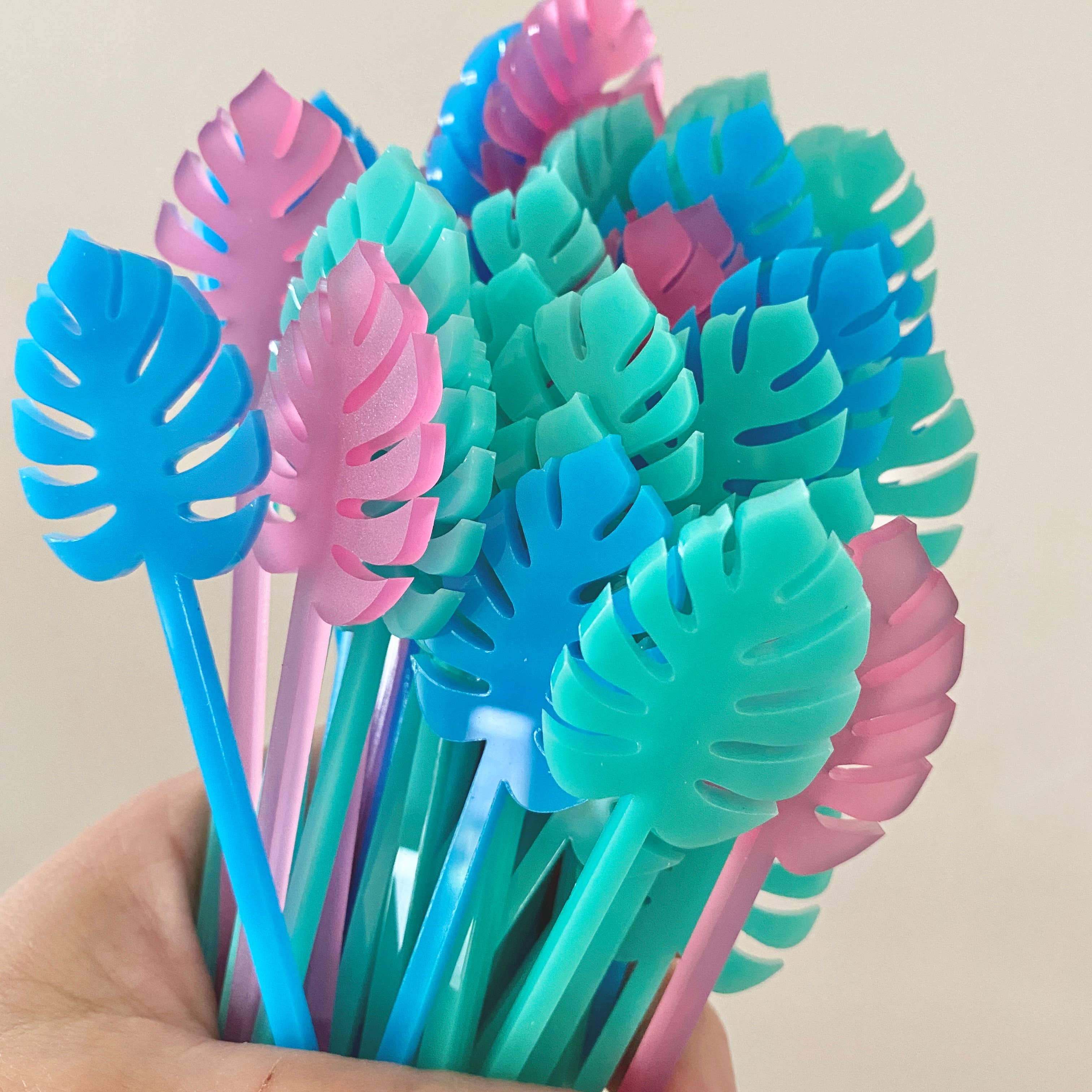 Atomic Kraftworks - Vente Mélangeurs à boisson - Ensemble d'agitateurs à boisson en acrylique Monstera4