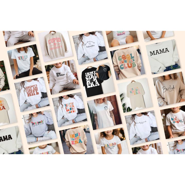 Made by Dom Designs - Vendita all'ingrosso Maglietta serigrafata - Donna - Camicie da festa di addio al nubilato personalizzate e maglioni da sposa5