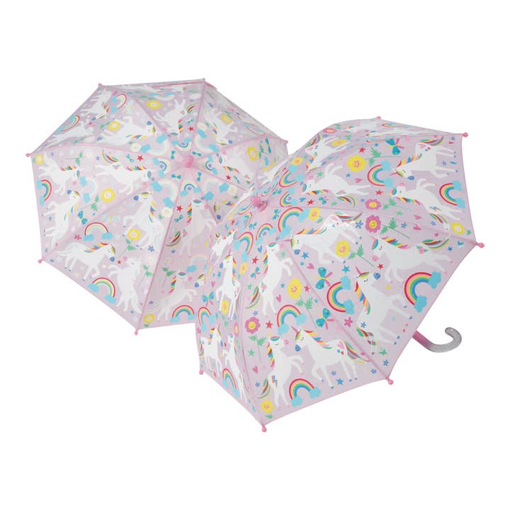 Colour Changing Umbrella - Rainbow Unicorn for wholesale by Floss and Rock - UK/EU