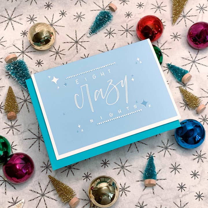 Otto notti folli Carta di Hanukkah di StoneDonut Design per la vendita all'ingrosso da parte di Stone Donut Design, LLC