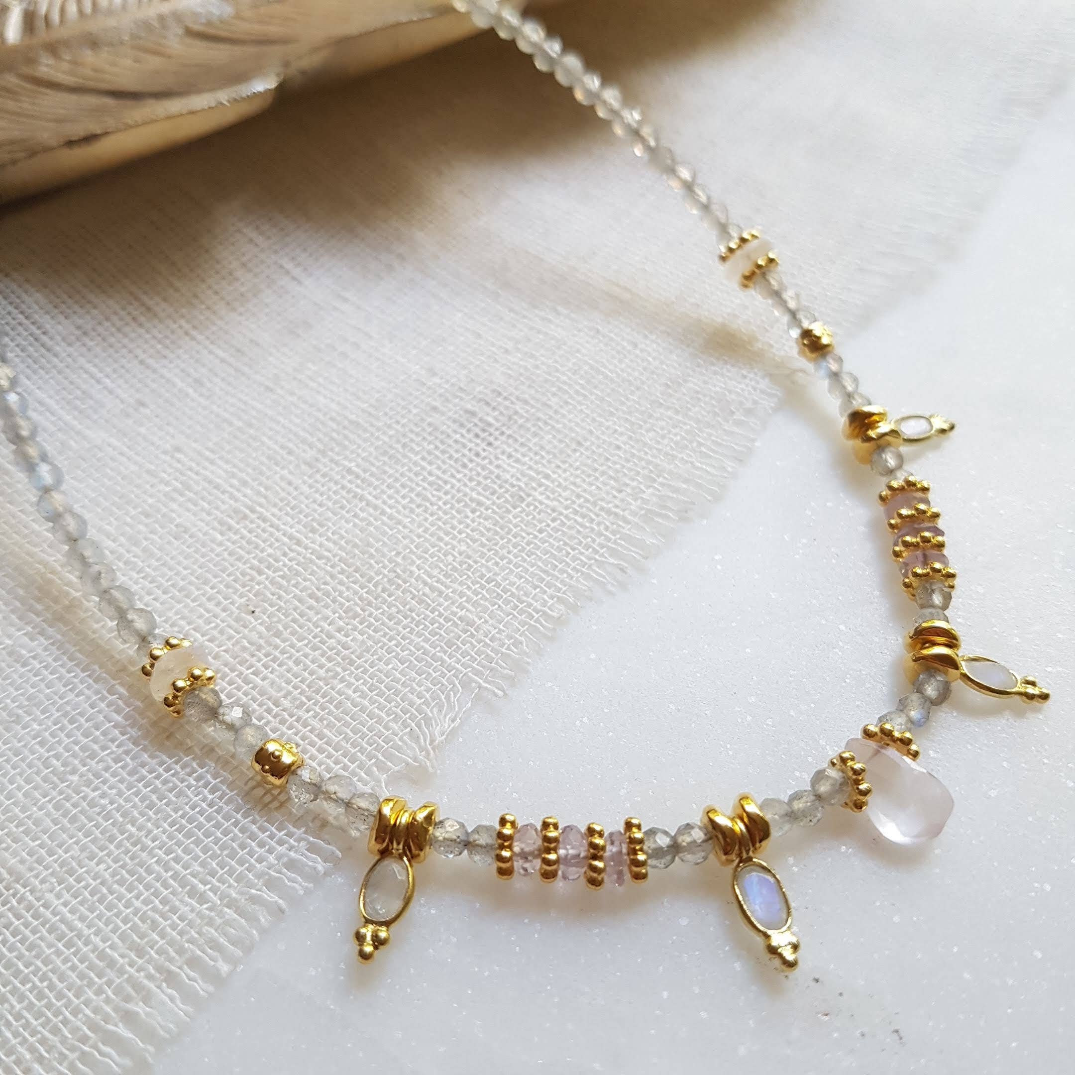 GINANDGER - Wholesale Pendant/Charm Necklace - Necklace Labradorite, Moonstone - Alysta2