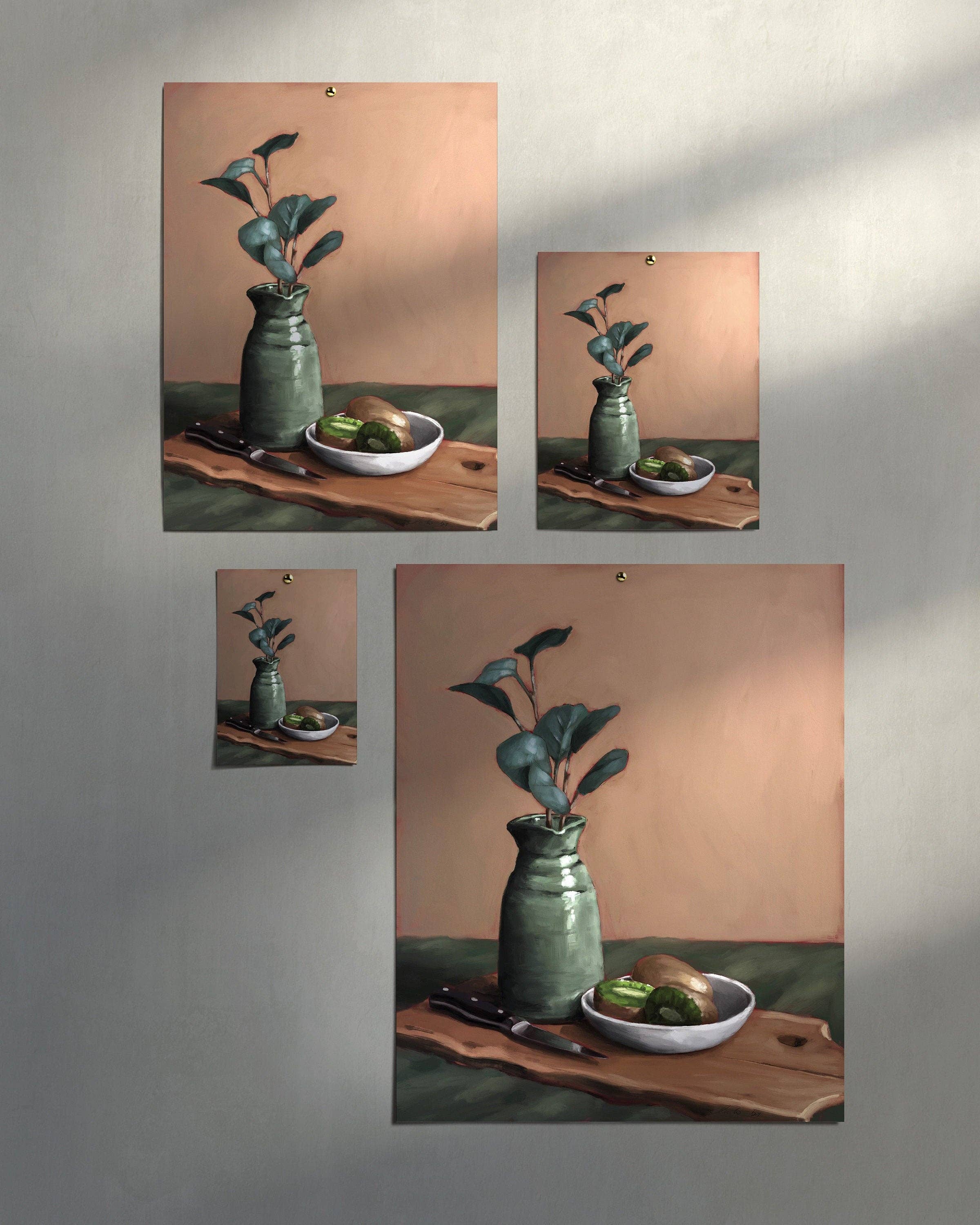 The Ugly Cat Studio - Wholesale Art Print - Eucalyptus and Kiwi Still Life Art Print26