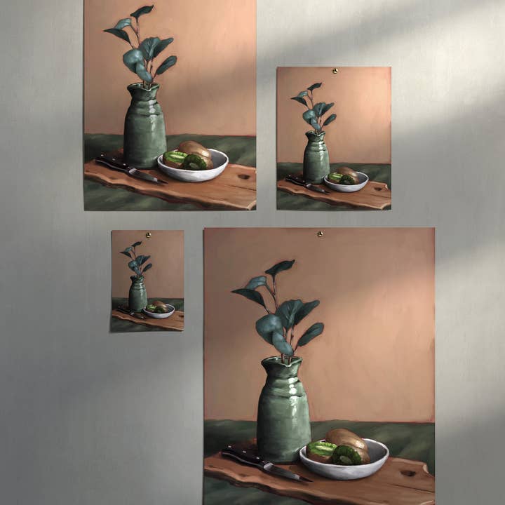 The Ugly Cat Studio - Wholesale Art Print - Eucalyptus and Kiwi Still Life Art Print26