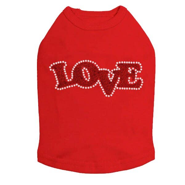Dog in the Closet - Wholesale Pet Shirt - Dog - Love Red Glitter Dog Tank4