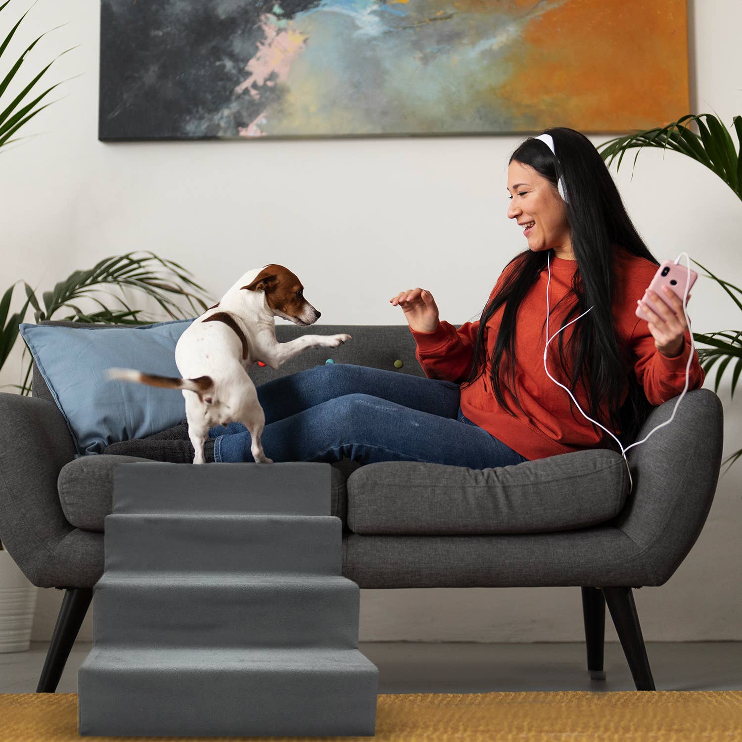 Precious Tails - Vente Escalier et rampe – chat et chien - Precious Tails Escalier pour animaux de compagnie en mousse haute densité 4 étapes21