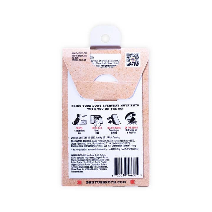 Brutus Broth - Wholesale Pet Food - Dog - Brutus Instant Bone Broth Chicken 5 Stick Pack