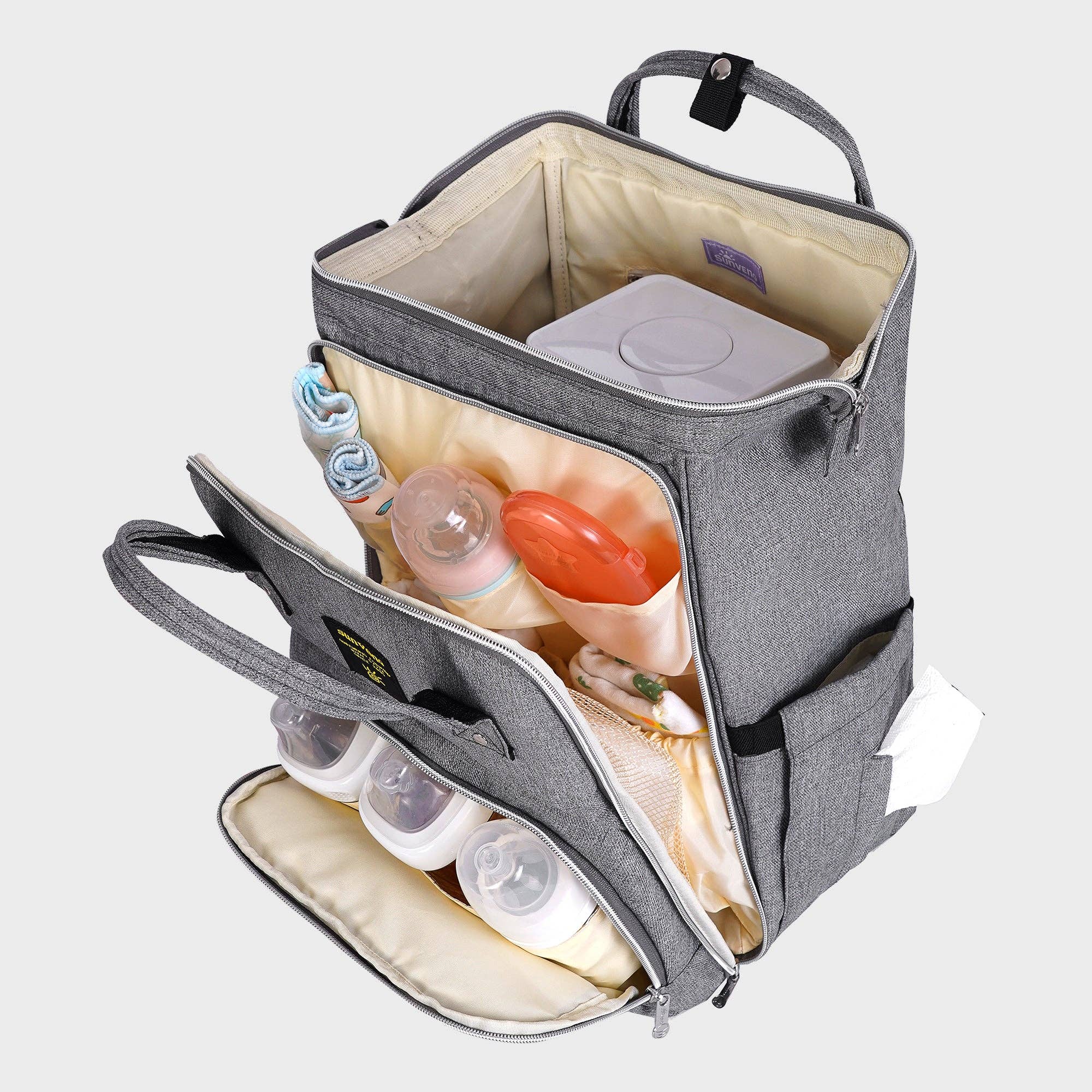 Sunveno - Wholesale Diaper Bag - Baby - Open-Wide Diaper Backpack8