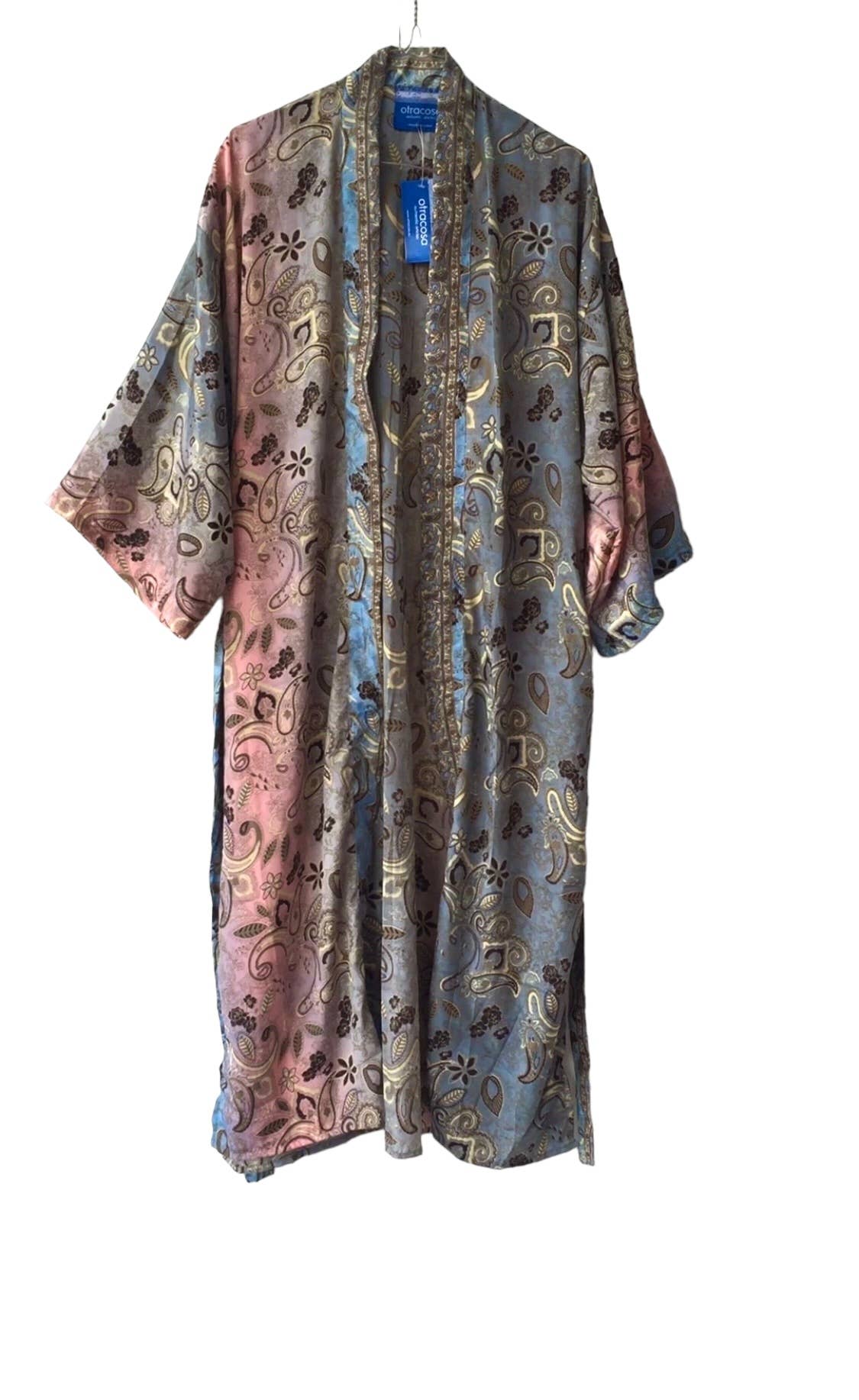 OTRACOSA - Wholesale Kimono - Women's - Kimono Long - Otra Cosa - Blue/Pink0