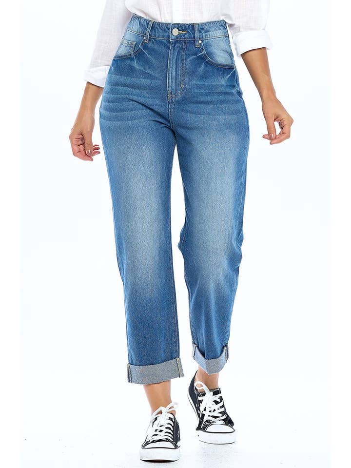 BLUE AGE - Wholesale Jeans - Women's - HIGH RISE SOLID MOM JEANS15