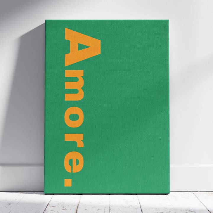 Minimalist Amore Statement Print - Framed Canvas Wall Art Print for wholesale by House Prints