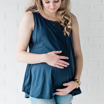 Sasha Maternity and Nursing Tank Top -Navy for wholesale by New Genes Maternity
