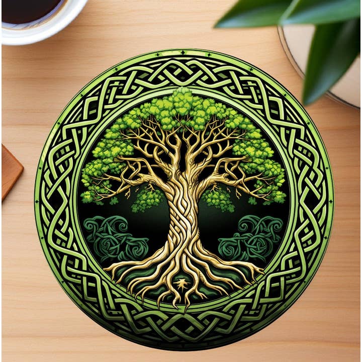 Fernville Creations - Wholesale Coasters - Celtic Tree of Life Ceramic Coaster with Cork Back5