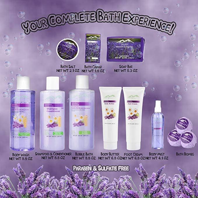 Pure Parker - Wholesale Bath & Body Set - Large Lavender & Chamomile 22pc Aromatherapy Spa Gift Set2