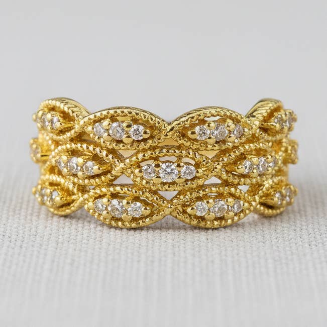 Anel Aberto Geométrico de Renda Vintage por atacado de scentll jewelry