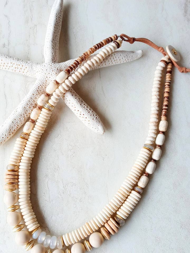 Dream Boho Cleopatra Wedding Necklace | Natural Agate for wholesale by HavSolStudio
