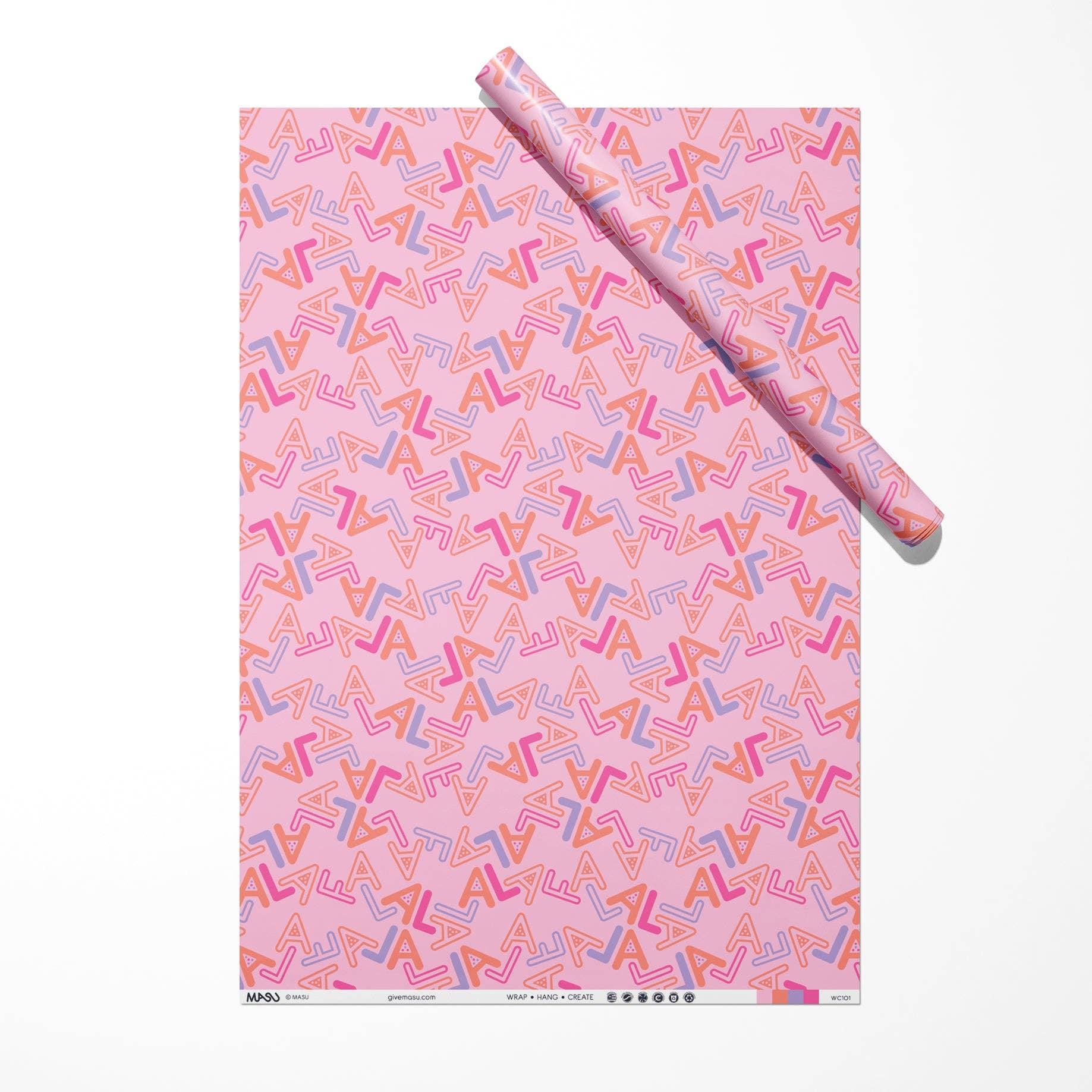 MASU - Wholesale Flat Wrap - Christmas & Pinkmas FaLaLaLaLa Recycled Wrapping Paper4