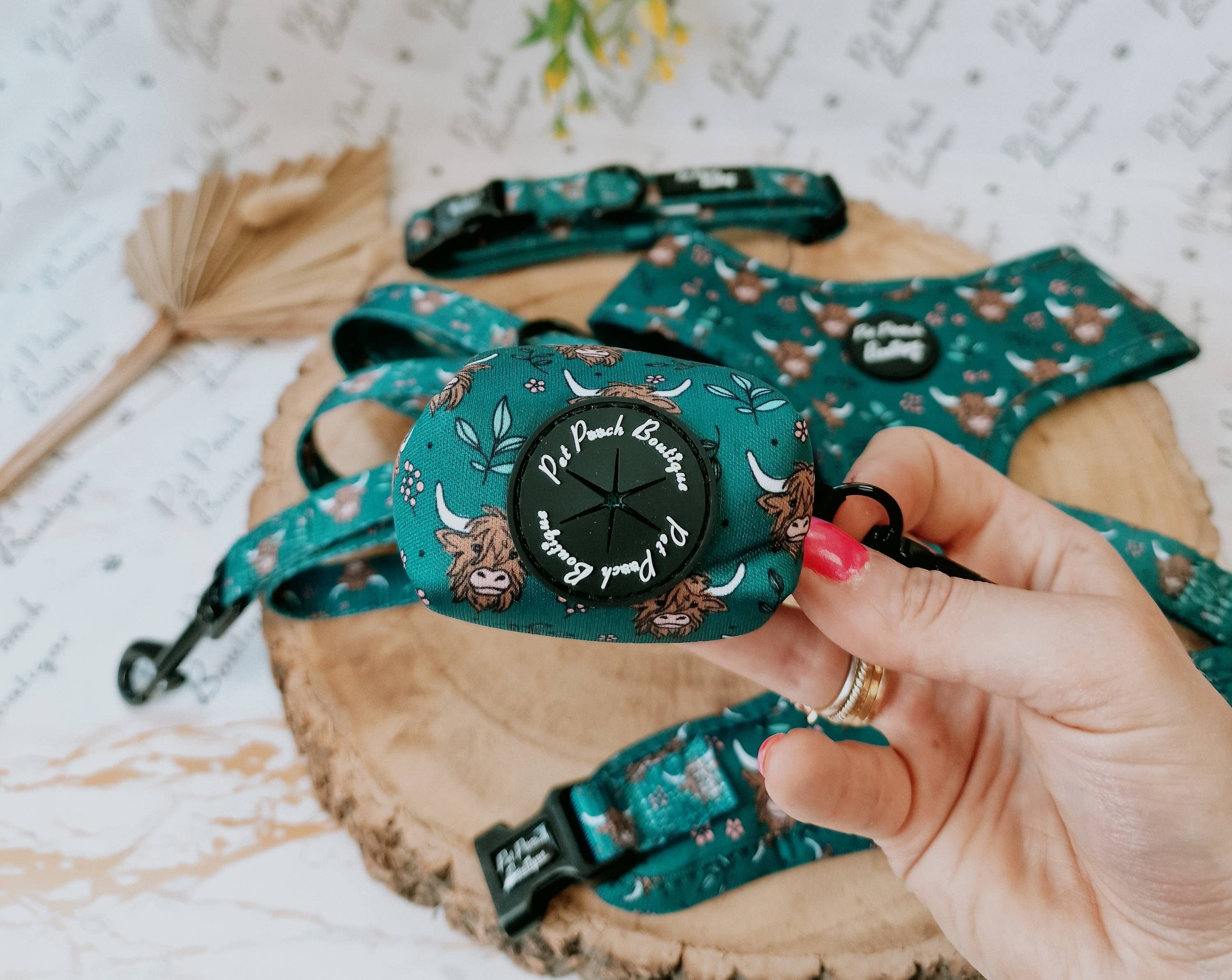 Pet Pooch Boutique - Wholesale Pet Poop Bag Dispenser - Happy Highland Cow Dog Poo Bag Holder