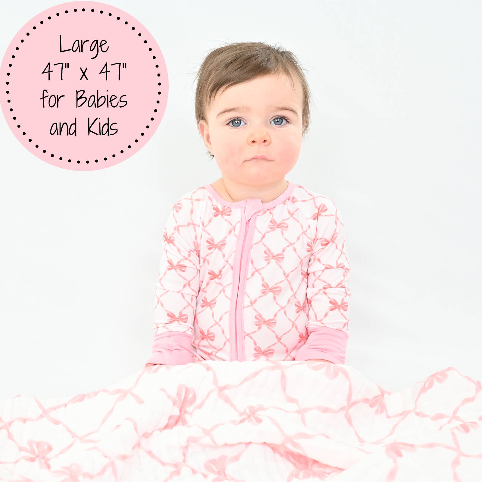 LollyBanks - Wholesale Quilt - Kids & Baby - Beautiful Bows Baby Toddler Muslin Blanket1