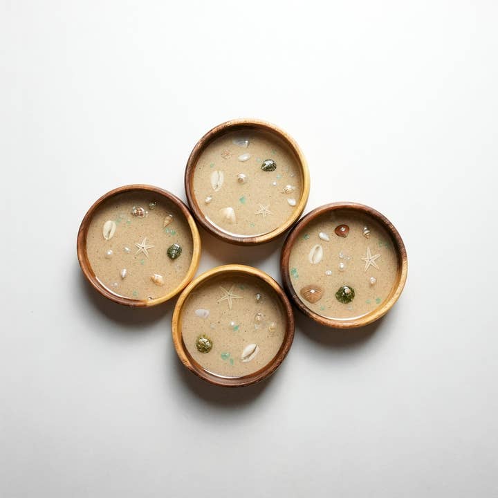 HZ Designs Hawaii - Wholesale Decorative Plate/Dish/Bowl - Ocean Beach Sand Wood Jewelry Bowl Trinket Hawaii Gift 2