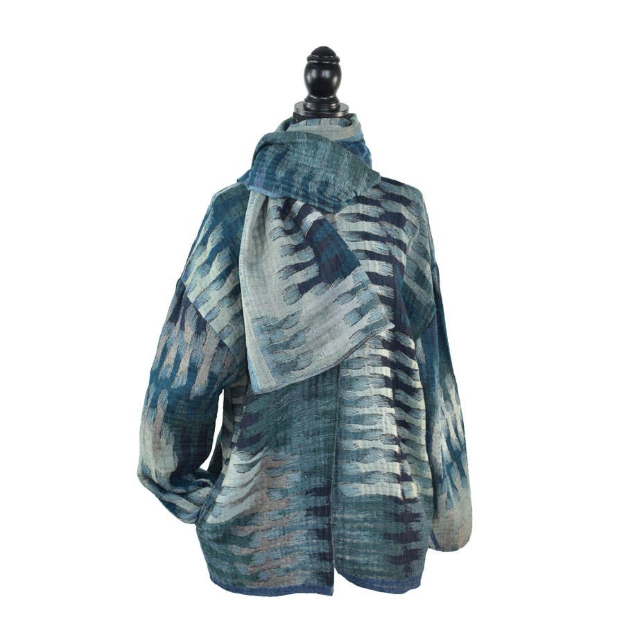 Dupatta Designs - Vente Manteau – femme - Veste-pull ample à fermeture éclair avec écharpe intégrée12