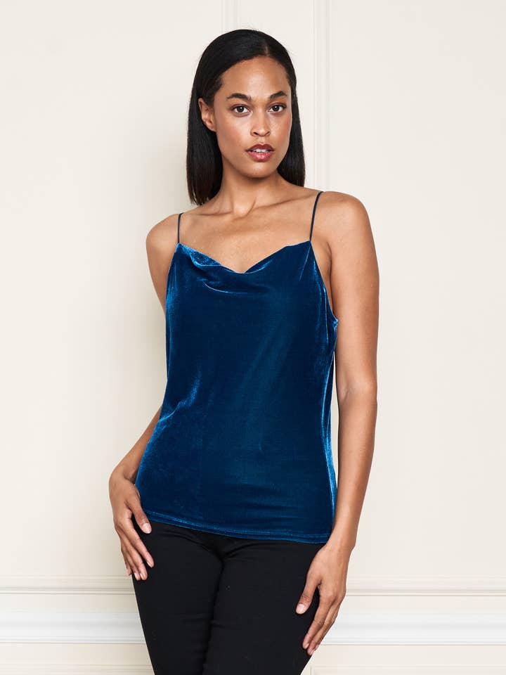Paparazzi - Wholesale Camisole - Women's - 3656-MAT Stretch Velvet Cowl Neck Camisole1