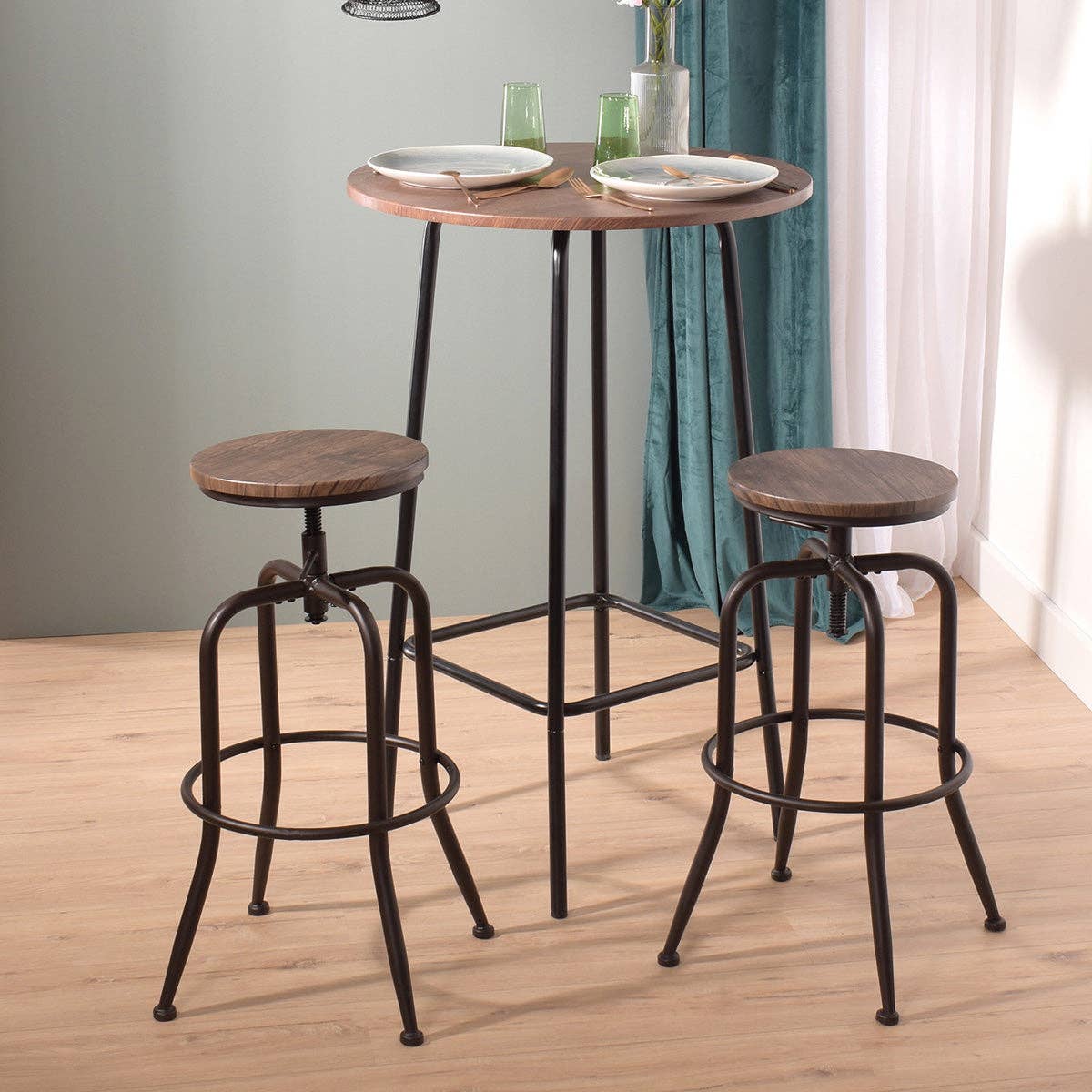 39F Inc. - Wholesale Stool - ANACLETUS 27''-30'' Adjustable Height Swivel Lift Bar Stools4