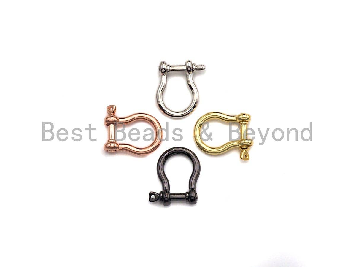 BestBeads&Beyond - Wholesale Clasp - U Shape Lock Clasp, CZ Pave Clasp, Silver/Black/Rose Gold/Gold Carabiner Clasp, 15x19mm, sku#H218