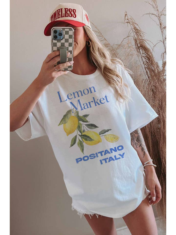 GOOD DAY STREET - Wholesale Tuniek - Dames - GOOD DAY STREET Lemon Market oversized T-shirt3