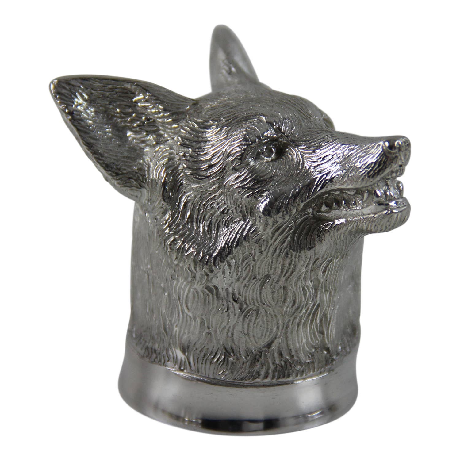 Corbell Silver - Wholesale Jigger - Fine Quality English Pewter Fox Head Jigger. SKU #: C1731.1