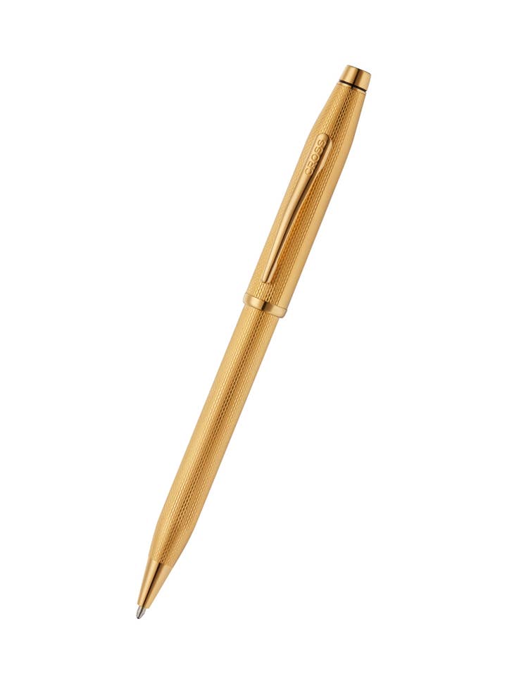 Century® II Polished 23KT Gold-plated Engraved Diamond Pattern Ballpoint Pen for wholesale by A. T. Cross