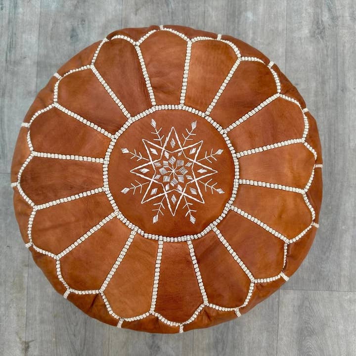 HandHappiness - Wholesale Pouf - Moroccan Ottoman pouf - Handmade Leather Pouf12