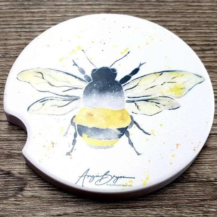 Posavasos Bumble Bee Sandstone para coche para venta al por mayor de Angie Bryan Creations