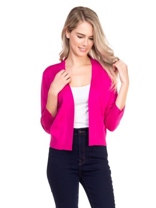 Newself Collection – Cardigan - Mulher por atacado – Cardigã básico de manga 3/4 aberta frontal leve8