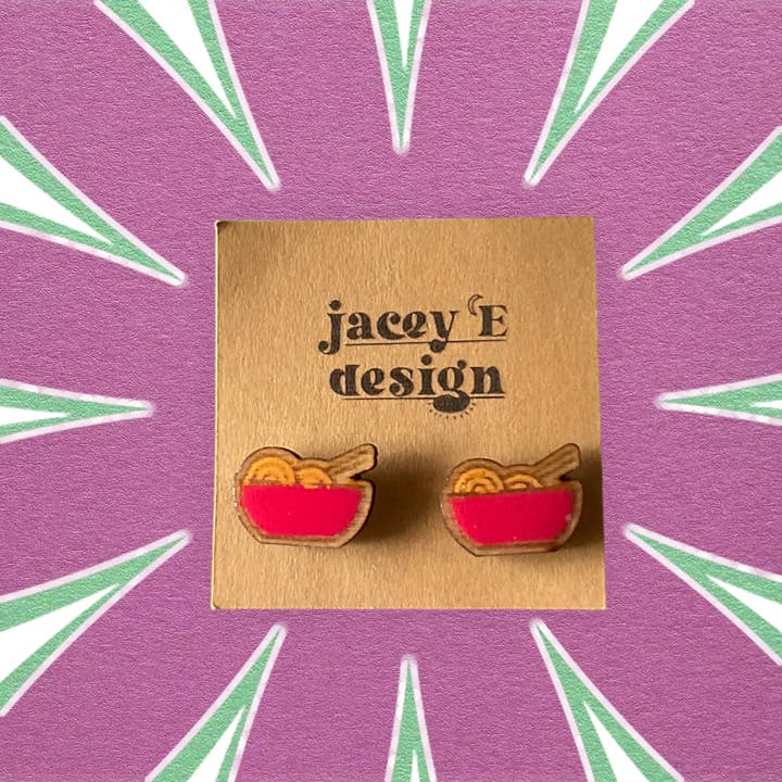 Clous peints Red Bowl Ramen Dainty pour la vente par Jacey e Design
