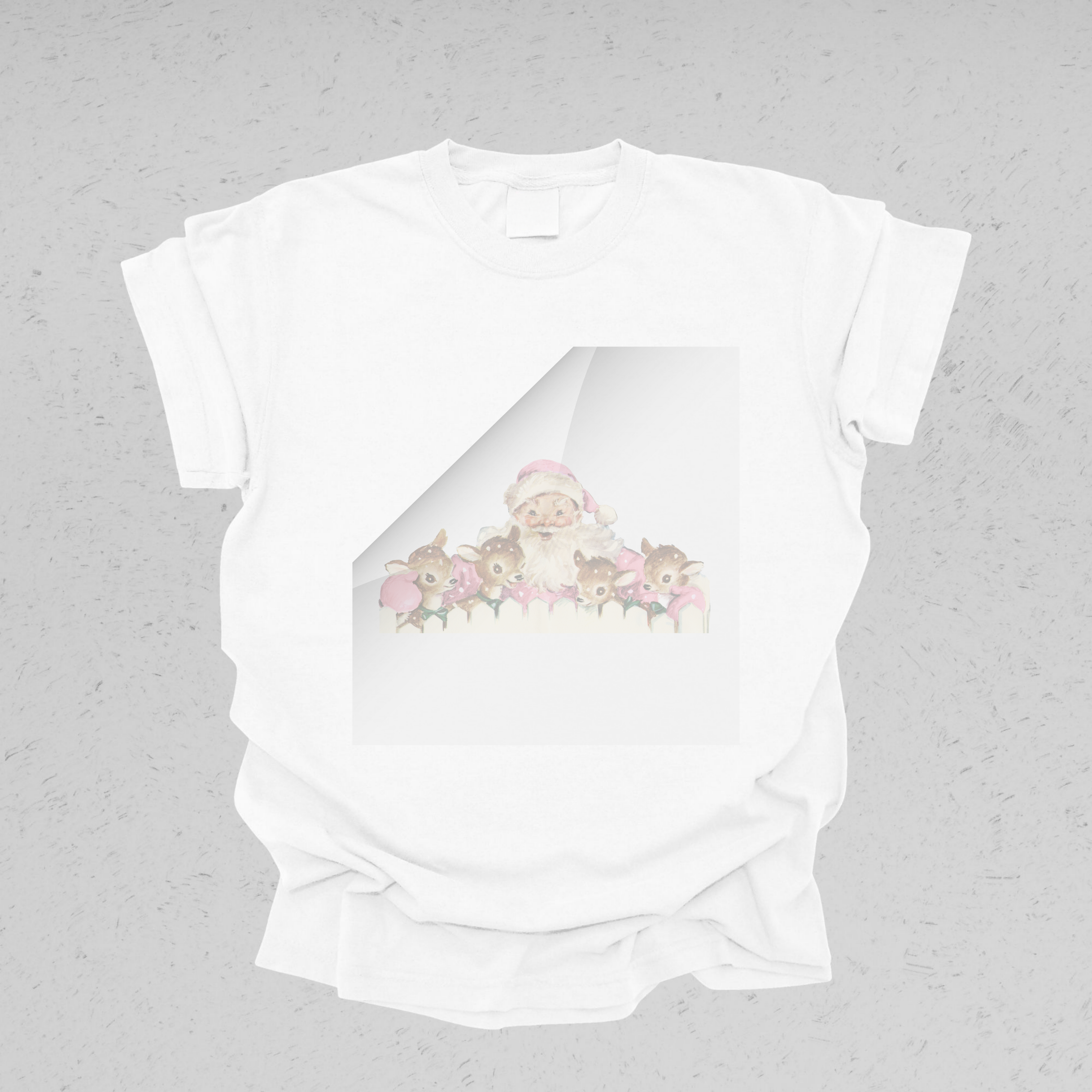 DTF Office - Wholesale Sublimation Transfer - Vintage Pink Santa Reindeer DTF Transfer1