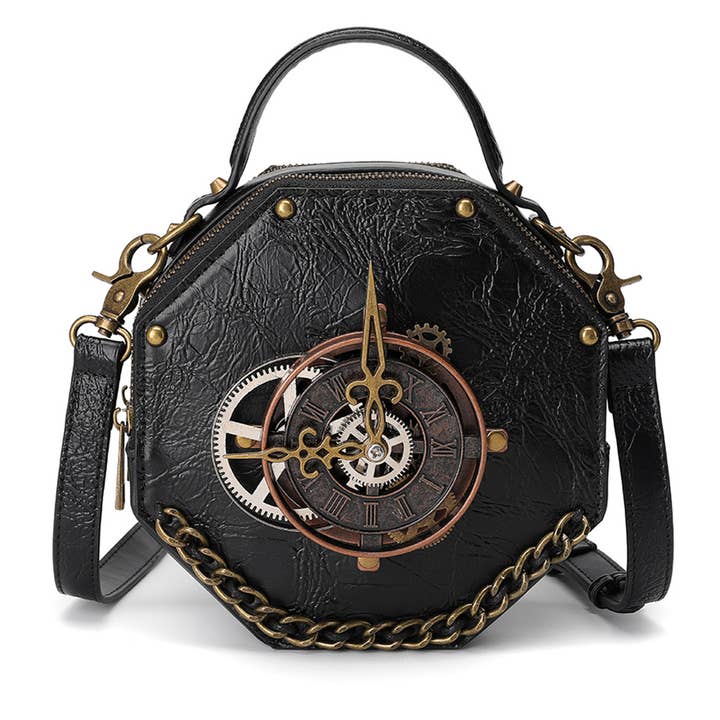 Black HALLOWEEN RETRO STEAMPUNK BAG SHOULDER BAG_CWAB0633 for wholesale on Faire