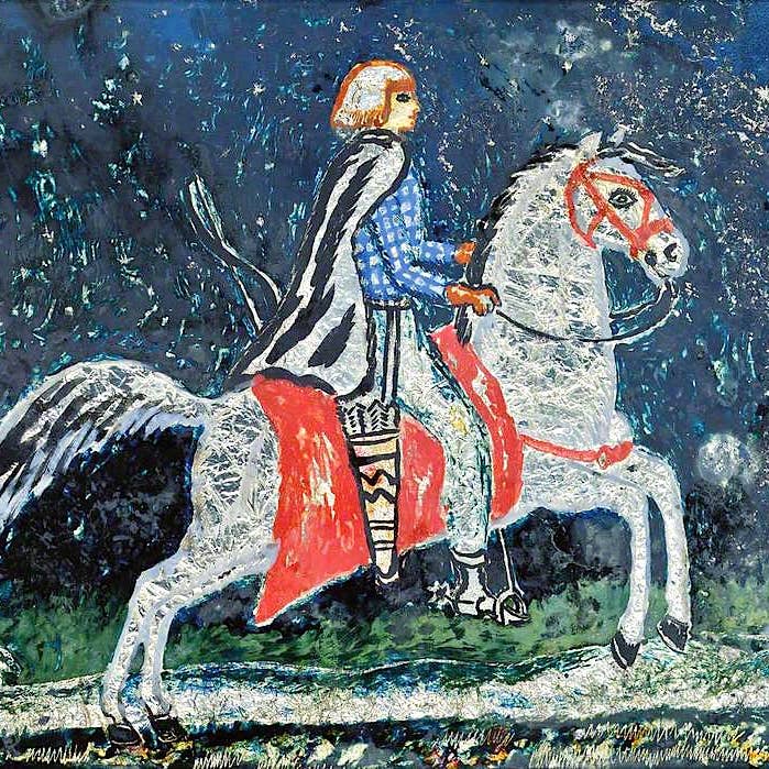 Iris Tree on a Horse by Dora Carrington,16x12(A3) Poster for wholesale by PERIOD PRINTS