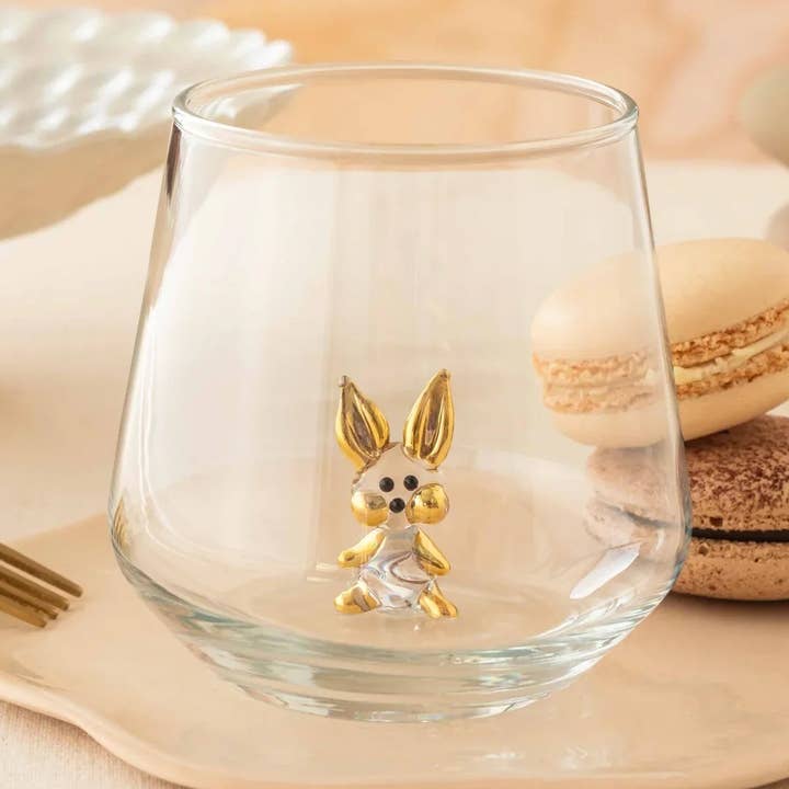 Gold Bunny Glass for wholesale by Minizoo