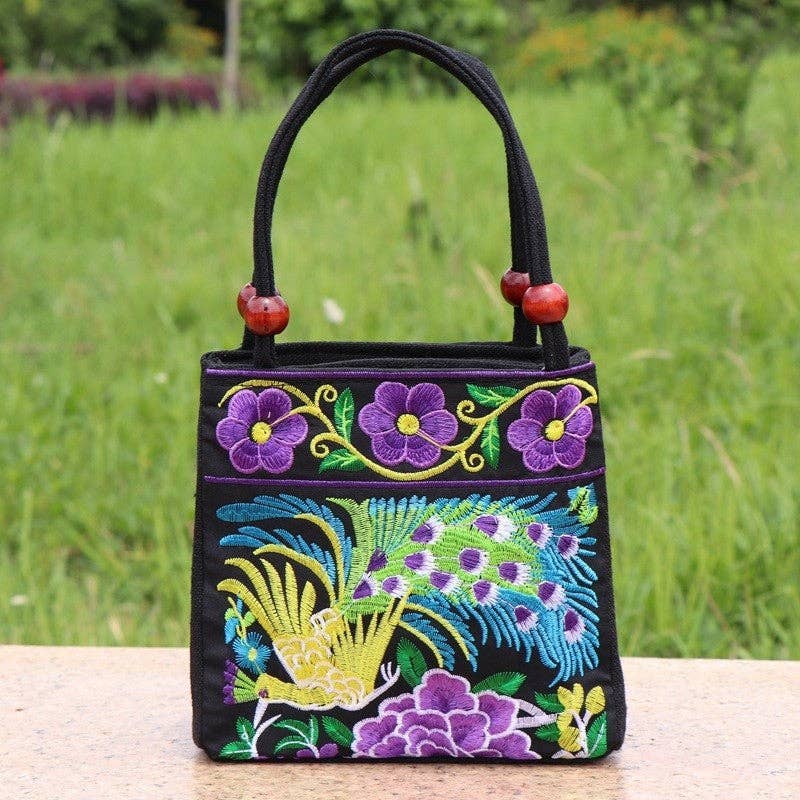 Plush Looks – wholesale Väska med handtag – Dam – Etnisk Broderad Handväska Lättvikts All-Season Klassisk0