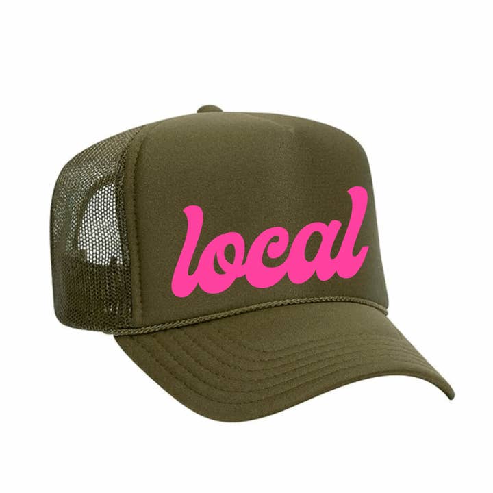 Salt & Sand - Wholesale Trucker Hat - Unisex - Foam Trucker Hat / Army / Pink / Local0