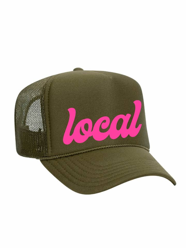 Foam Trucker Hat / Army / Pink / Local for wholesale by Salt & Sand