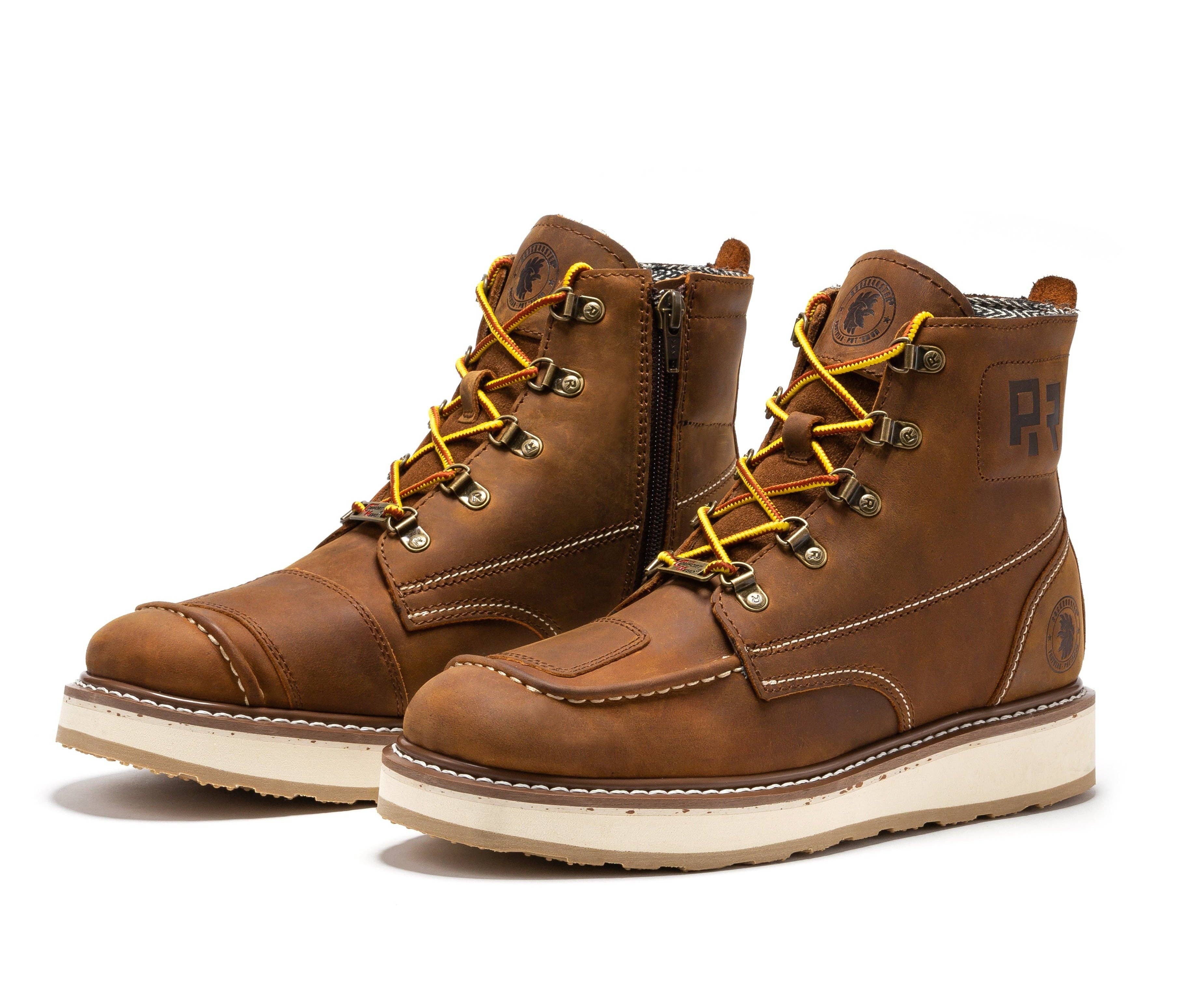 Rock Rooster Footwear - Wholesale Boots - Unisex - ROCKROOSTER Magnolia Men's 6 inch Brown Zip Sided Soft Toe Wedge Work Boots SAP3098