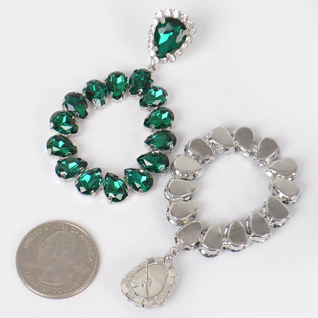 3AM BY H&D ACCESSORIES - Wholesale Dangle Earrings - Tear Drop Stone Earring3