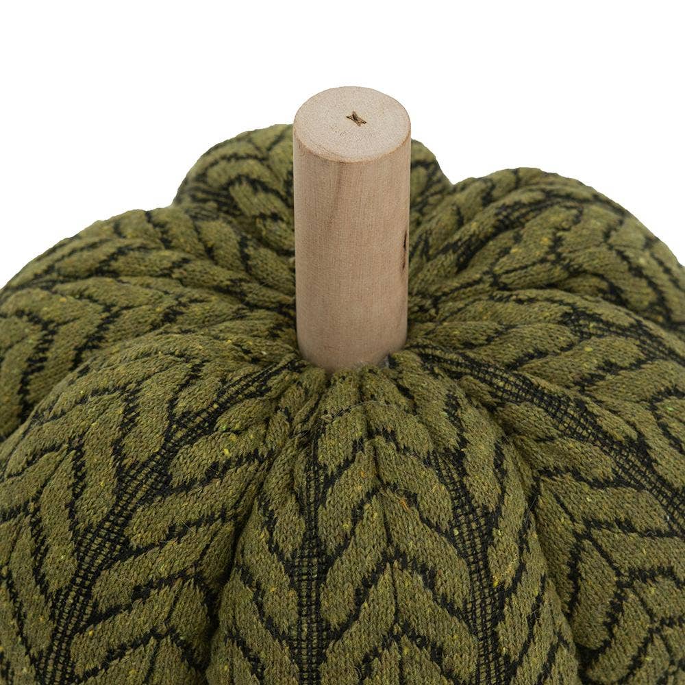 A&B Home Group Inc. - Vente Décorations de table - Citrouille en polyester tricoté vert 6,5x6,5x6,5"1
