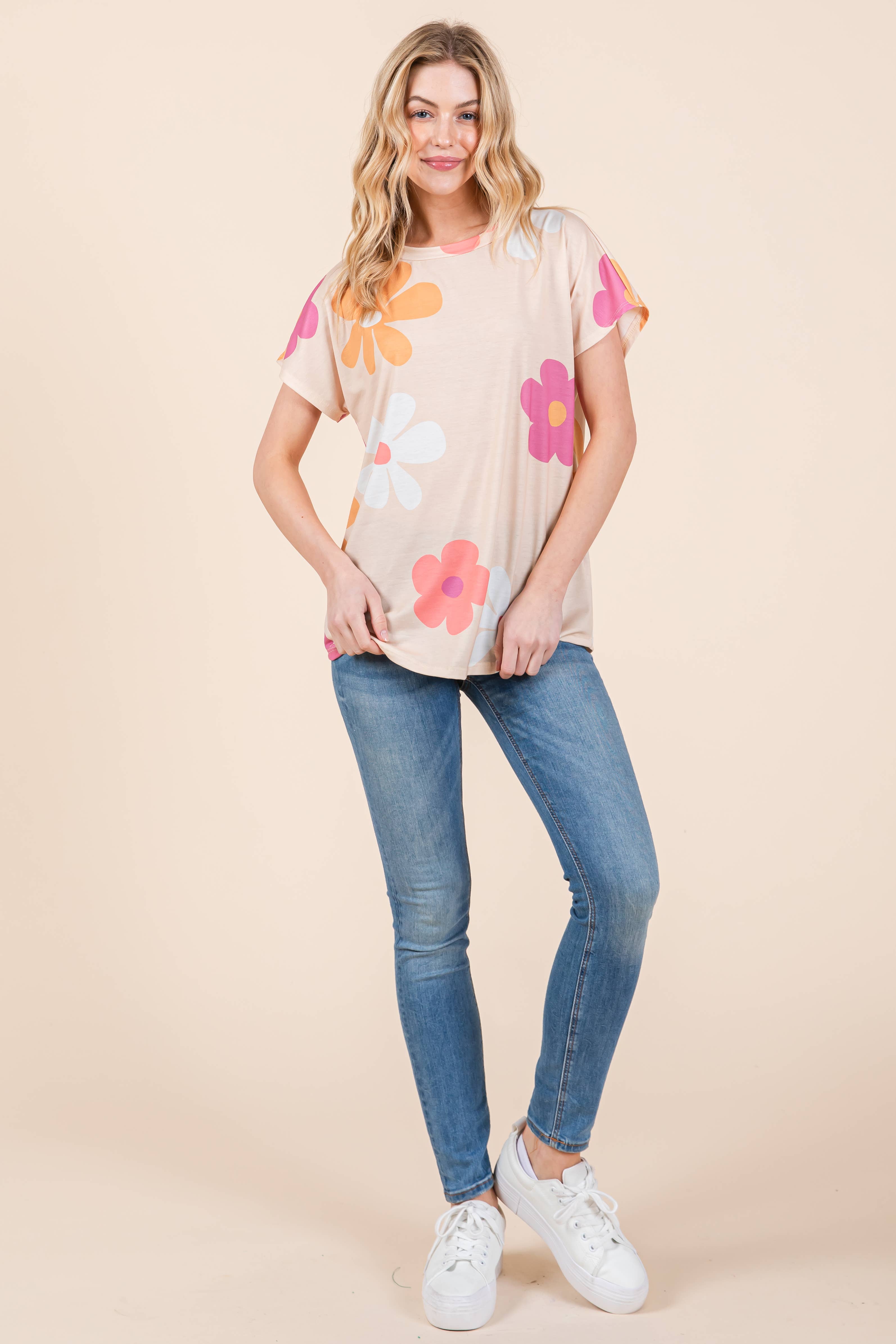 BOMBOM - Wholesale T-Shirt - Women's - TA2192 Boho Floral Print Tee9