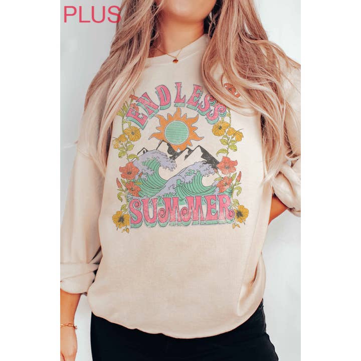 A. BLUSH CO - Wholesale Graphic Sweatshirt - Women's - PLUS SIZE - ENDLESS SUMMER Graphic Sweatshirt2