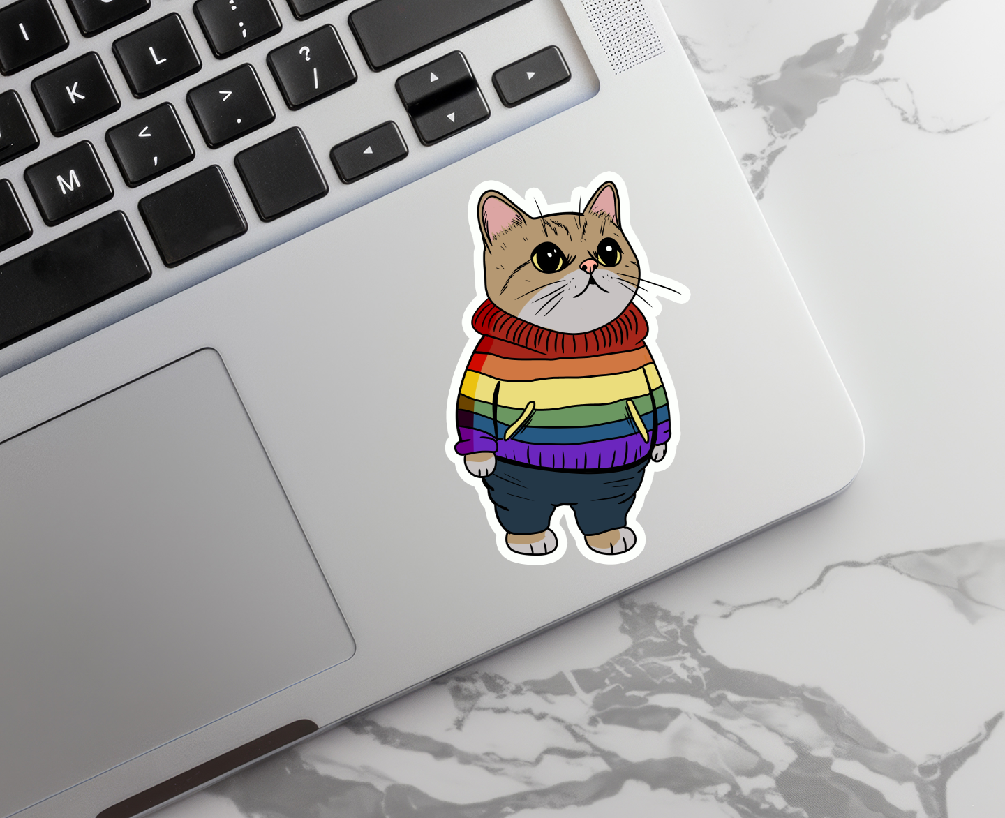 Rebel and Siren Stickers - Wholesale Sticker - Rainbow Cat | Animal | Pet | Pride | Waterproof Sticker | 3"8