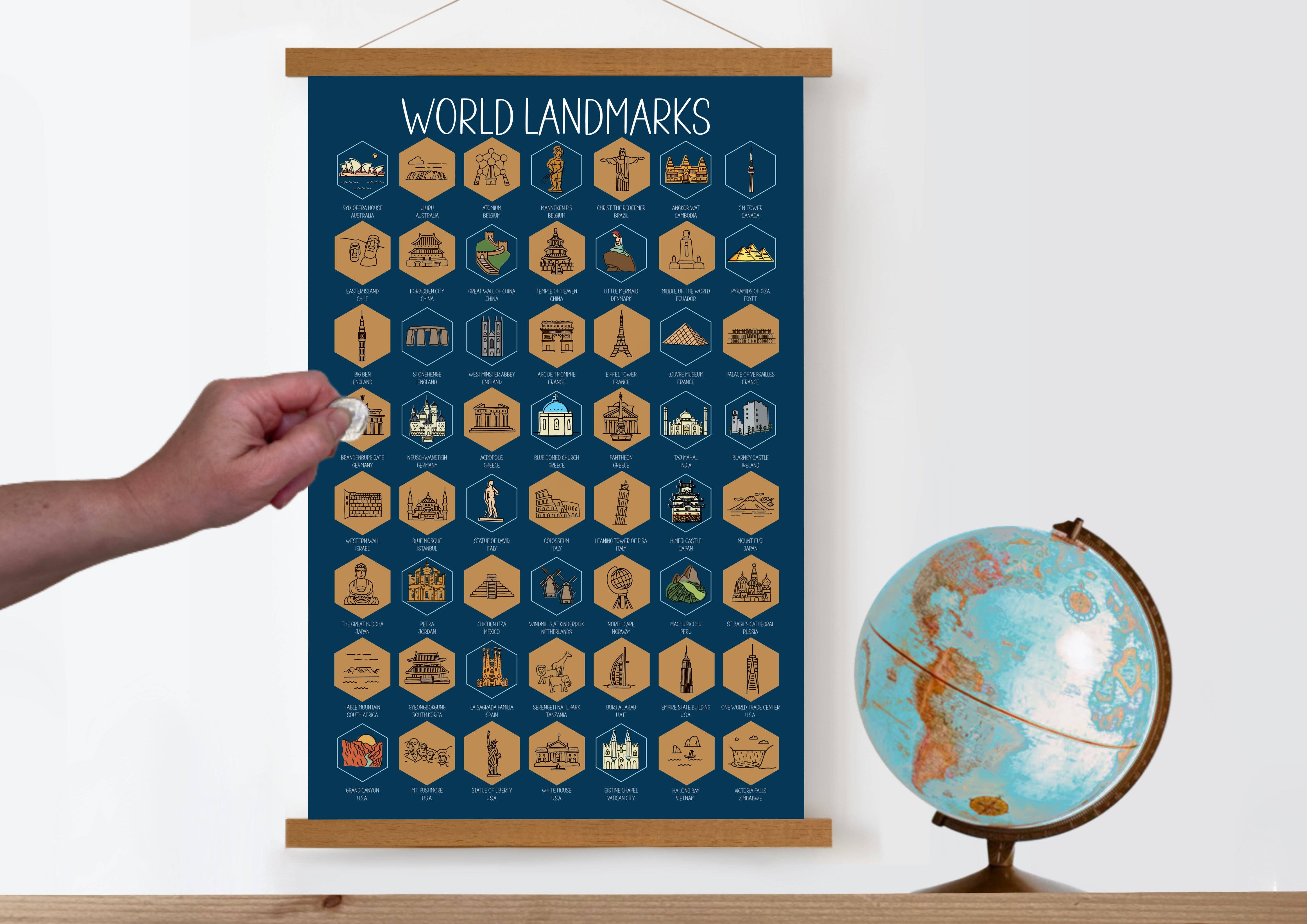 Track Your Adventures - Vente Poster - Poster à gratter World Landmarks0