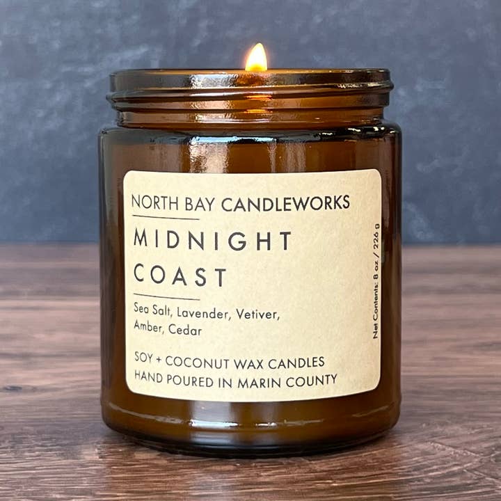 North Bay Candleworks - Wholesale Jar/Filled Candle - Midnight Coast (Standard Size, 8 oz)0